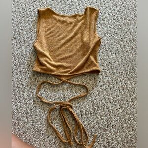 Cider tie crop tank top